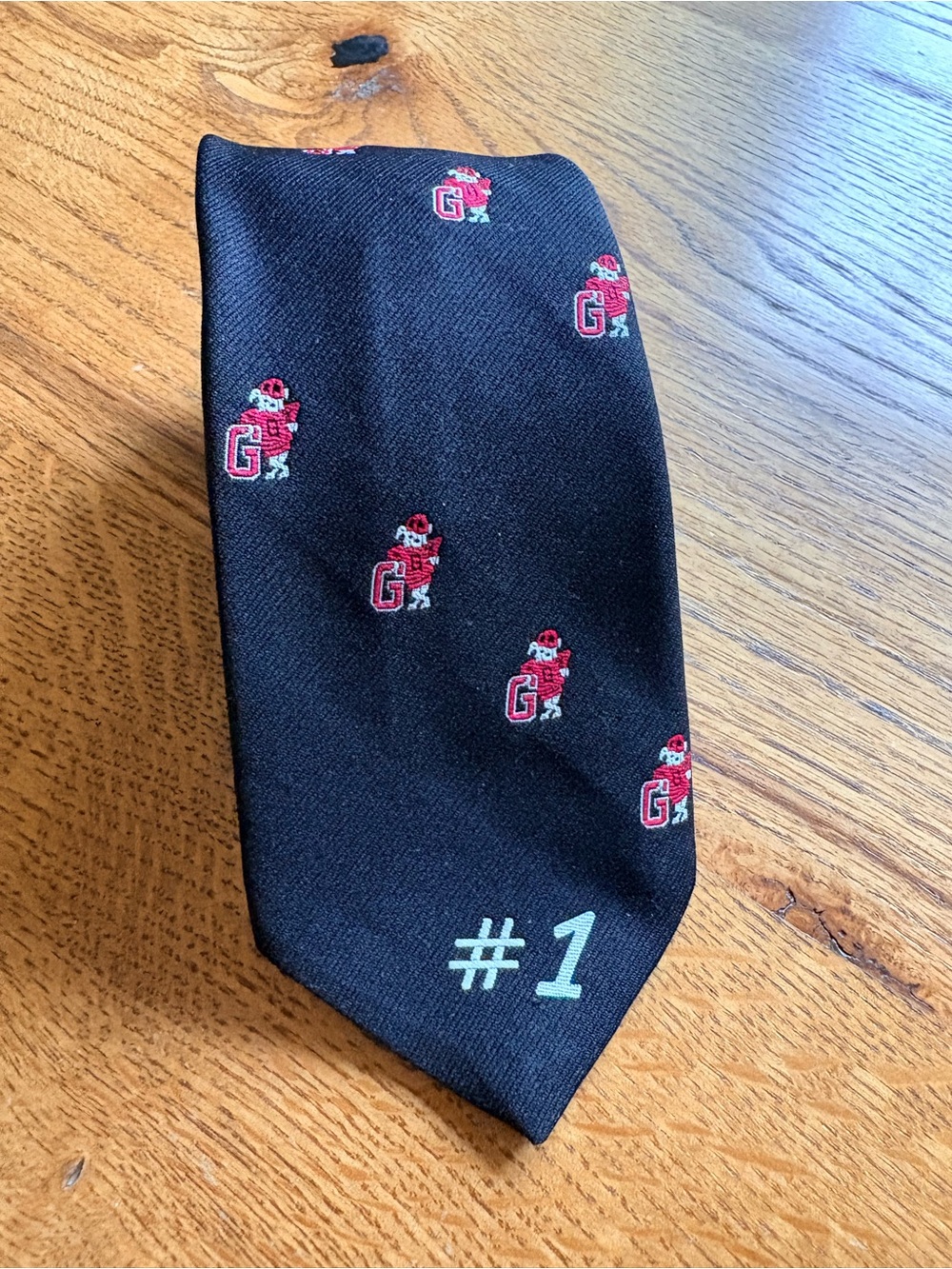 VTG Charing Cross Black UGA Bulldawg Dawg “G” #1 Patterned Men's Tie - Picture 2 of 12